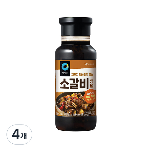 갈비양념 - 청정원 전통 소갈비양념, 500g, 4개