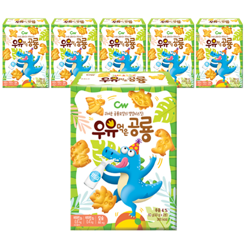 청우식품 우유먹은 공룡, 60g, 6개