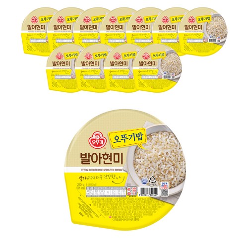 발아현미밥 - 맛있는 오뚜기밥 발아현미, 210g, 12개