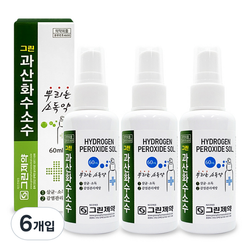 그린제약 과산화수소수 스프레이 60ml, 6개