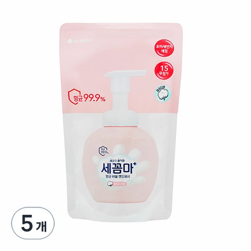 온더바디 세꼼마 항균 버블 핸드워시 파우더향 리필, 200ml, 5개