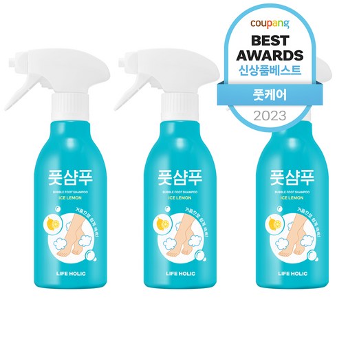 라이프홀릭 버블 풋샴푸 아이스 레몬 400ml, 1개입, 3개