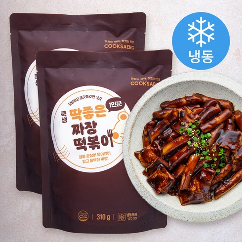 똑이네떡볶이 - 쿡생 딱좋은 짜장떡볶이 (냉동), 2봉, 310g