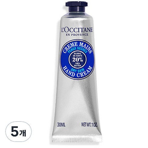 록시땅 시어 드라이 스킨 핸드 크림 파우더리머스크향, 30ml, 5개