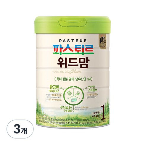 파스퇴르위드맘 - 파스퇴르 위드맘 엄마의 마음 1단계, 3개, 750g