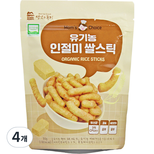 맛있는풍경 유기농 인절미 쌀스틱, 30g, 4개