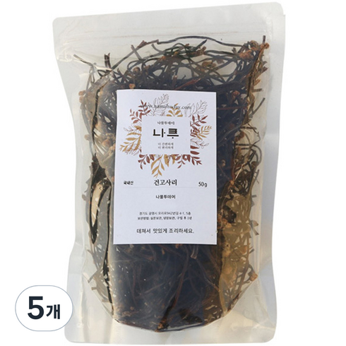 제주 건고사리 50g 5팩 - 나물투데이 건고사리, 50g, 5개