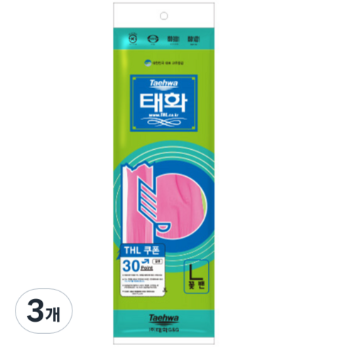 태화 고무장갑 모음, 핑크, 대(L), 3개