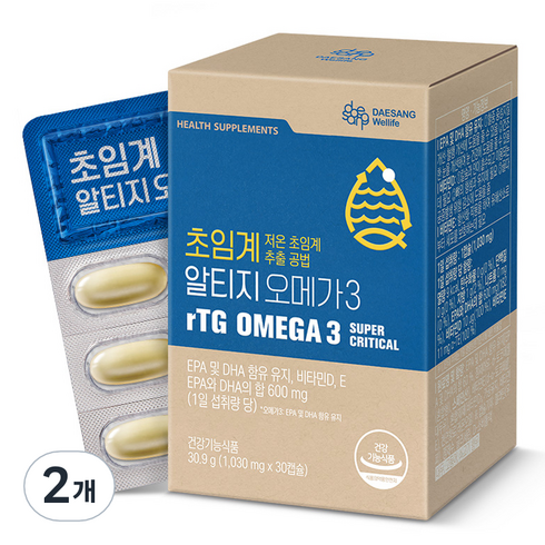 대상웰라이프 초임계 알티지 오메가3 30.9g, 30정, 2개