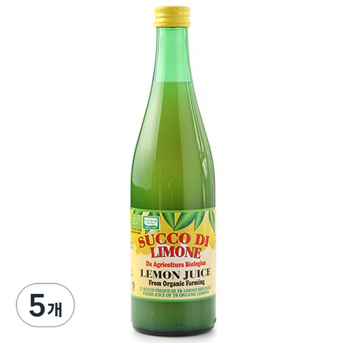 유로푸드 유기농 레몬쥬스, 500ml, 5개