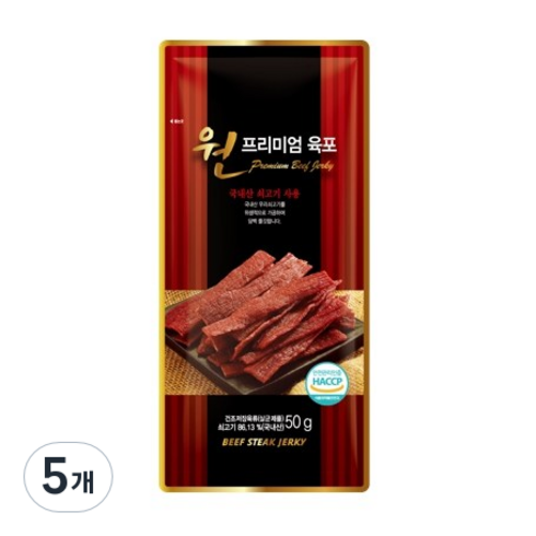 원프리미엄 육포, 50g, 5개