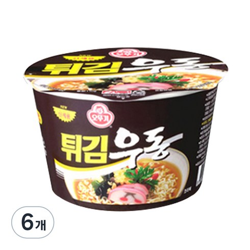 튀김우동컵라면 - 오뚜기 튀김우동 컵라면 용기, 6개