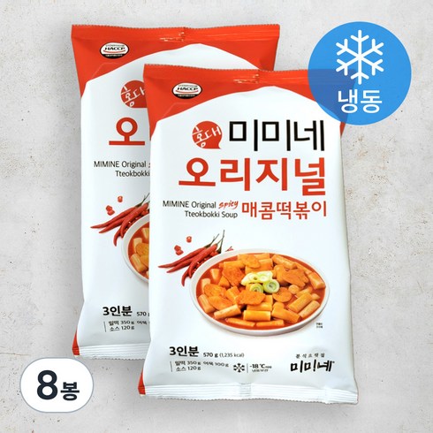 미미네 오리지널 국물떡볶이 570g10팩 세트  - 미미네 오리지널 매콤 떡볶이 (냉동), 570g, 8봉