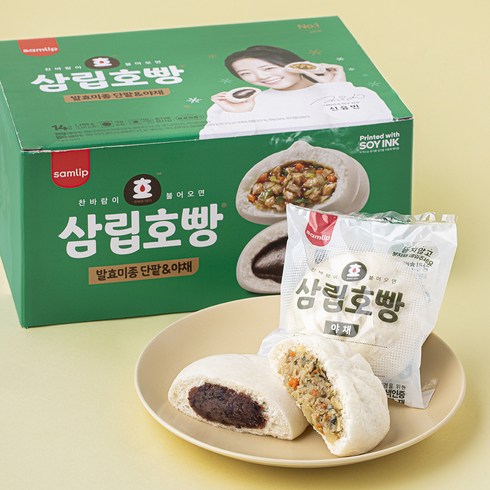 찐빵 - 삼립 호빵 발효미종 단팥 7입 + 야채 7입, 1세트