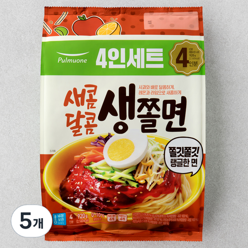 정직한밥상쫄면 - 풀무원 새콤달콤 생쫄면 4인, 920g, 5개