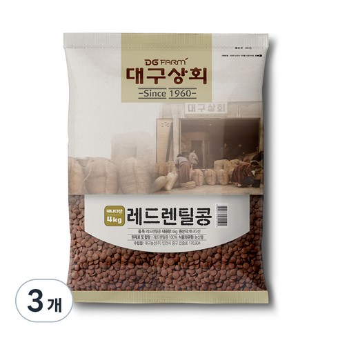 대구상회 레드렌틸콩, 4kg, 3개
