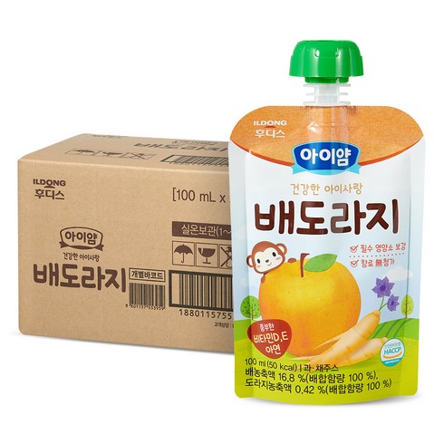 아기배도라지 - 일동후디스 아이얌 건강한 아이사랑 주스 100ml, 배도라지, 20개