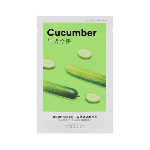 미샤 에어리 밀착 시트마스크 오이, 1개입, 1개