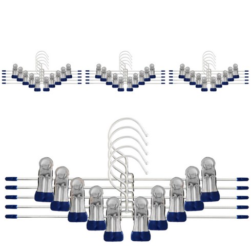 마켓파이브 MK 논슬립 집게 치마 바지걸이, 네이비, 20개