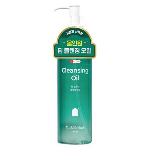 유리피부클렌징오일 - 밀크바오밥 여드름 완화 티 클리어 클렌징 오일, 1개, 300ml