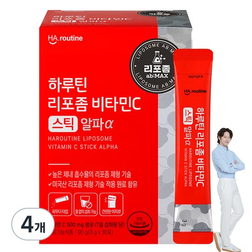 하루틴 리포좀 비타민C 스틱 알파 30p, 4개, 90g