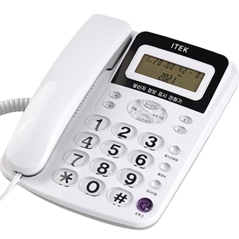 유선전화기판매 - 아이텍 발신자정보표시 CID 유선 전화기, IK-320(화이트)