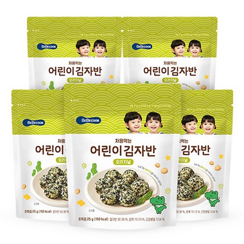 베베쿡 어린이 처음먹는 김자반 25g, 오리지널맛, 5개