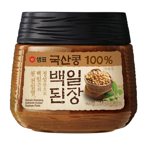 국산된장 - 샘표 국산콩 백일된장, 900g, 1개