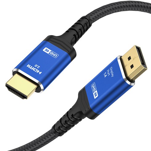 홈플래닛 DP to HDMI 4K TV 모니터 케이블, 1개, 2m