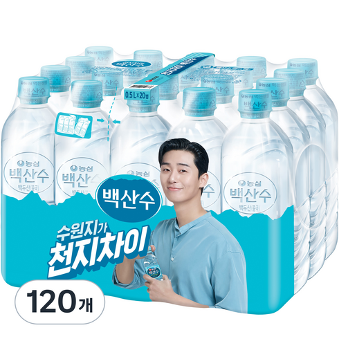 백산수 무라벨 생수, 500ml, 120개