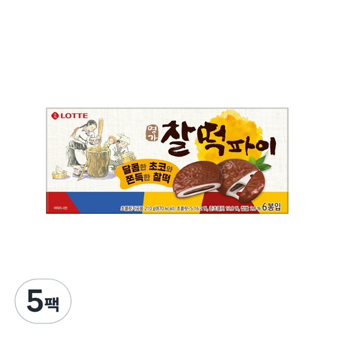 롯데제과 명가 찰떡파이, 210g, 5개