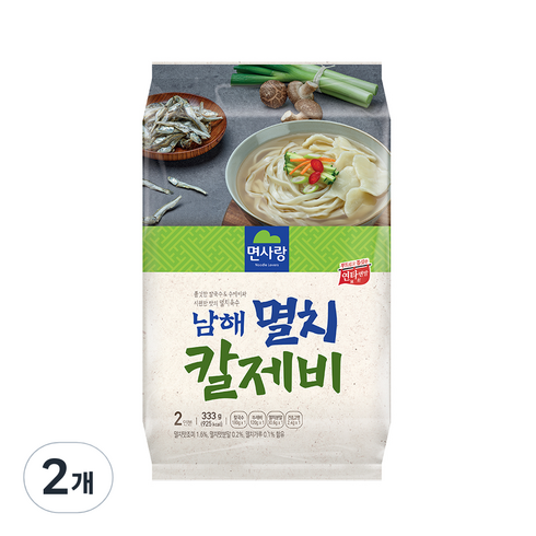 면사랑 남해 멸치 칼제비 2인, 333g, 2개