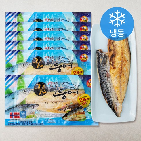 삼선 구운 고등어 (냉동), 120g, 6팩