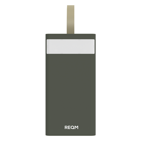 리큐엠 LED 조명 캠핑 고속충전 보조배터리 50000mAh 18W, 올리브그린, QP5000A