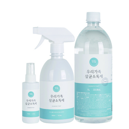 엄마랑아기랑 우리가족 살균소독제 500ml + 70ml + 1L 세트, 1세트