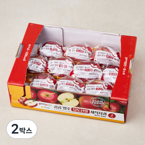 곰곰 농협 영주 당도선별 세척사과, 2kg, 2박스