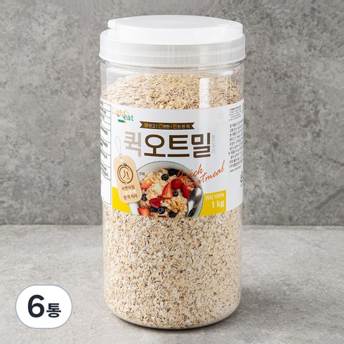 라이트잇 바로먹는 퀵 오트밀, 1kg, 6통