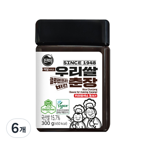 마야항아리춘장 - 진미 우리쌀 춘장, 6개, 300g