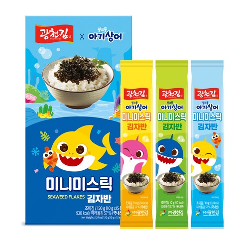 아기김자반 - 핑크퐁 미니미스틱 김자반 10g x 15p, 150g, 1개