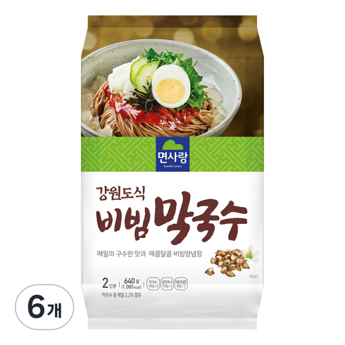 면사랑막국수 - 면사랑 강원도식 비빔막국수, 640g, 6개