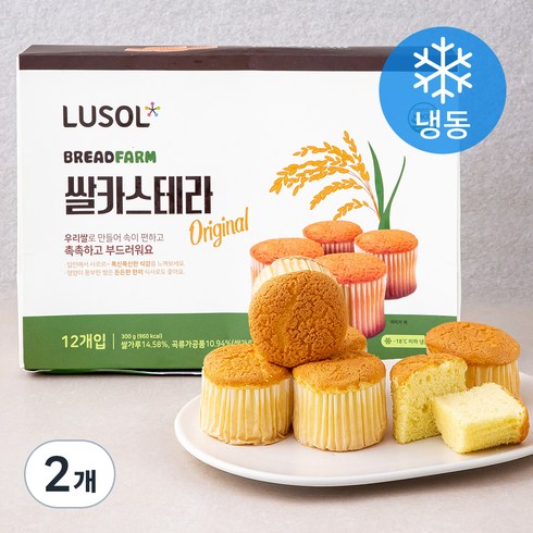 루솔 브레드팜 쌀카스테라 오리지널 12입 (냉동), 300g, 2개