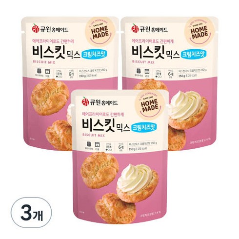 큐원비스킷믹스 - 큐원 홈메이드 비스킷믹스 크림치즈맛, 3개, 250g