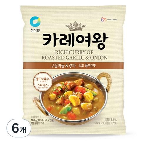 카레여왕 구운마늘 앤 양파, 108g, 6개