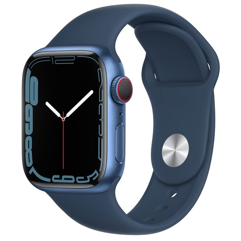 Apple 애플워치 7, 41mm, GPS+Cellular, 알루미늄, 블루 / 어비스블루 스포츠 밴드