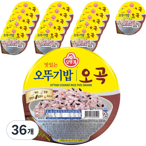 맛있는 오뚜기밥 오곡, 210g, 36개