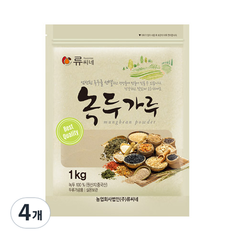 류씨네 녹두가루, 4개, 1kg