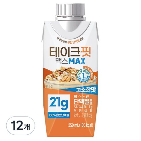 테이크핏 - 테이크핏 맥스 고소한맛 프로틴, 250ml, 12개