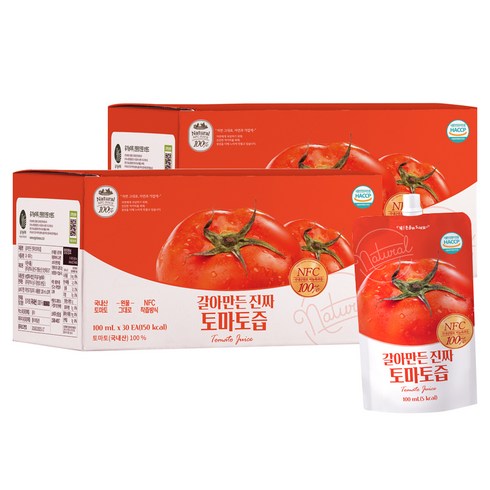 유기농마루 갈아만든 진짜 토마토즙, 100ml, 60개입