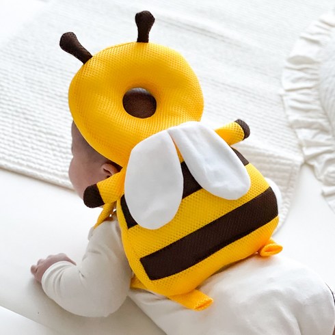 머리쿵방지 - 리틀클라우드 유아용 머리쿵 방지 머리 보호대 쿠션, 1개, 꿀벌