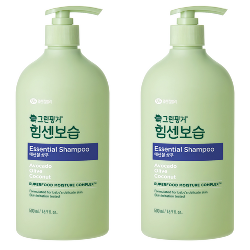 그린핑거 유아용 힘센보습 에센셜 샴푸, 2개, 500ml